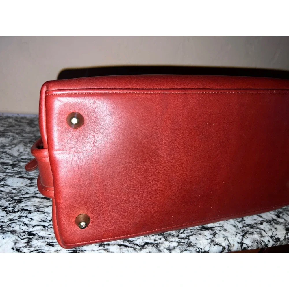 Vintage Coach Baxter 9903 Bordeaux Burgundy Glove Tanned Leather Satchel USA KMM